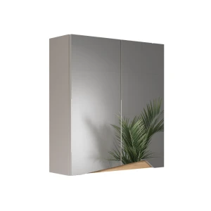 Badeværelsesskab med spejl Marelle Greige 60 x 67 cm med højdejusterbar hylde Vicco