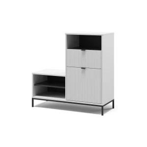 Schuhschrank Eliza Weiß 100 x 98.5 cm mit Tür und Schublade Vicco