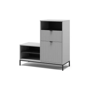 Schuhschrank Eliza Grau 100 x 98.5 cm mit Tür und Schublade Vicco