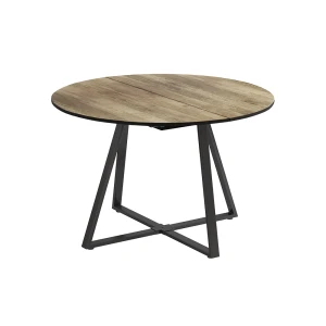 Eettafel Loyd Eiken rustiek/Zwart 120-160 x 120 cm uitschuifbaar Vicco
