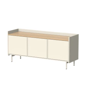 Lowboard Velina Creme 140 x 63 cm mit 3 Türen Vicco