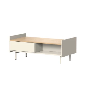 Sofabord Velina Creme 100 x 50 cm med 2 skuffer Vicco