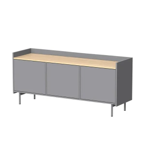Lowboard Velina Grau 140 x 63 cm mit 3 Türen Vicco