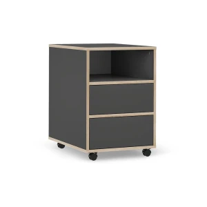 Rullecontainer Tetrix Antracit 42 x 55 cm med hylder og 2 skuffer Vicco