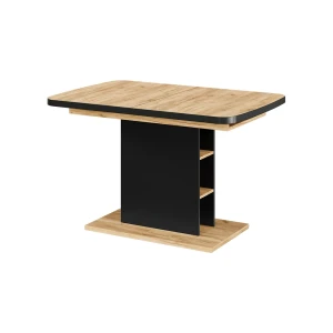 Spisebord Fenaro Sort/Eg 120-160 x 80 cm med åbne rum Vicco