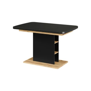 Spisebord Fenaro Sort/Gylden eg 120-160 x 80 cm med åbne rum Vicco