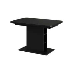 Esstisch Fenaro Schwarz 120-160 x 80 cm mit offenen Fächern Vicco