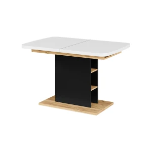 Spisebord Fenaro Hvid/Gylden eg 120-160 x 80 cm med åbne rum Vicco