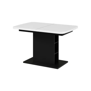 Spisebord Fenaro Hvid/Sort 120-160 x 80 cm med åbne rum Vicco