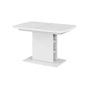 Table de salle à manger Fenaro Blanc 120x80cm avec compartiments ouverts Vicco