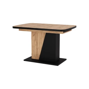 Table de salle à manger Fenaro noir/chêne 120x80cm extensible Vicco