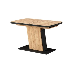 Table de salle à manger Fenaro noir/chêne 120x80cm extensible Vicco