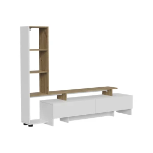 Meuble TV Tavora blanc/chêne 168.2x120cm avec 2 tiroirs Vicco