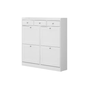 Kenkäkippi Vitto Valkoinen 100x99.5 cm 3 laatikkoa ja 4 taitettavaa lokeroa Vicco
