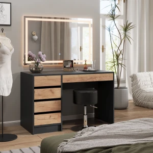 Hocker Design Schwarz 33.5 x 67 cm für Schminktisch livinity®