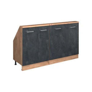 Szafka kuchenna na dach skośny R-Line Czarny beton 140 cm Zestaw 2 sztuk Vicco