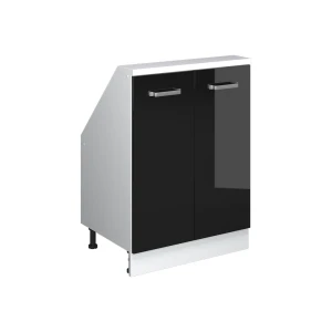 Mobile cucina sottotetto R-Line Nero lucido 60 cm con 2 porte Vicco