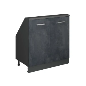 Szafka kuchenna na dach skośny R-Line Czarny beton 80 cm z 2 drzwiami Vicco