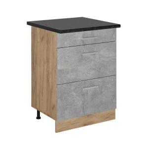 Szafka dolna do kuchni R-Line Beton 60 cm z szufladami, BP Antracyt Vicco