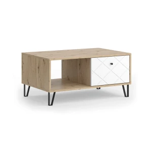 Konferenčný stolík Nizza Remeselný dub 90.2 x 59.4 cm s otvorenou priehradkou a zásuvkou Vicco