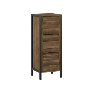 Midt skab Naola Eg/sort 30 x 80 cm med 3 skuffer Vicco
