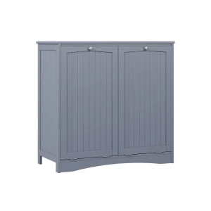 Badeværelsesskab Bianco Grå 83 x 80 cm med 2 vasketøjskurve Vicco