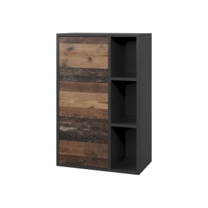 Vægreol Berno Sort/Oldstyle 50.1 x 78.4 cm med 3 åbne rum Vicco