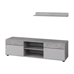 Stuevæg Berno Beton/hvid 2 dele Vicco