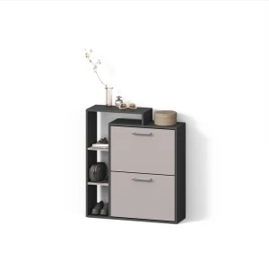 Schuhkipper Ortello Anthrazit/Greige 80 x 90 cm livinity®