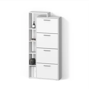 Schuhkipper Ortello Weiß 80 x 166.1 cm mit 4 Fächern livinity®