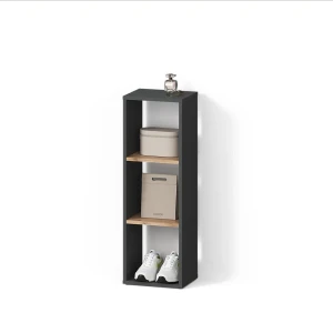 Aufbewahrungsregal Ortello Anthrazit/Goldkraft Eiche 30 x 90.5 cm livinity®