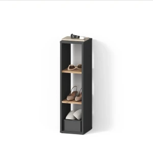 Aufbewahrungsregal Ortello Anthrazit/Goldkraft Eiche 21.6 x 80.1 cm livinity®