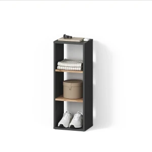 Aufbewahrungsregal Ortello Anthrazit/Goldkraft Eiche 30 x 80.1 cm livinity®