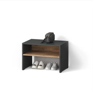 Schuhbank Ortello Anthrazit/Goldkraft Eiche 60 x 60 cm livinity®