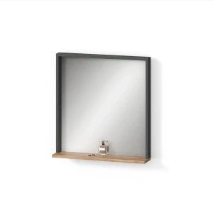Wandspiegel Ortello Anthrazit/Goldkraft Eiche 57 x 60 cm mit Spiegel livinity®