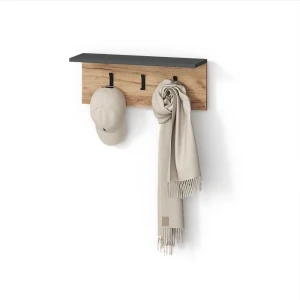 Wandgarderobe Ortello Anthrazit/Goldkraft Eiche 60 x 21.6 cm livinity®
