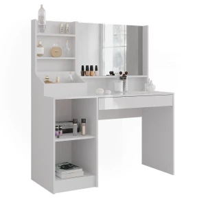 Coiffeuse Sherry blanc/blanc brillant 119.8cm 3 parties Vicco