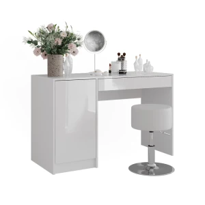 Makeupbord Sherry Hvid/hvid højglans 119.8 cm 5 dele Vicco