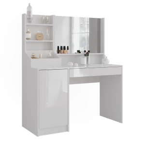 Schminktisch Sherry Weiß/Weiß Hochglanz 119.8 cm 3 Teile Vicco