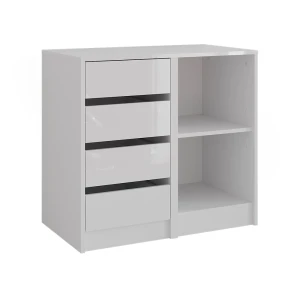 Sidebord Sherry Hvid/hvid højglans 80.2 x 76 cm 2 dele Vicco