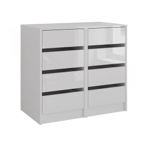 Sidebord Sherry Hvid/hvid højglans 80.2 x 76 cm Sæt med 2 Vicco