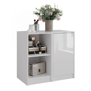 Kommode Sherry Weiß/Weiß Hochglanz 80.2 x 76 cm 2 Teile Vicco