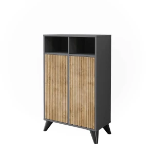 Szafka Midi Leano Antracyt/dąb górski 60 x 97 cm z 2 drzwiami Vicco