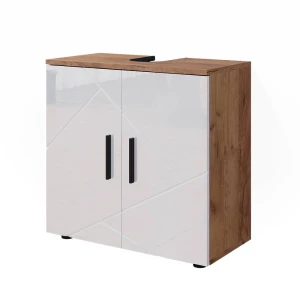 Vaskeskab Irma Hvid højglans/guld power oak 60 x 59 cm Vicco