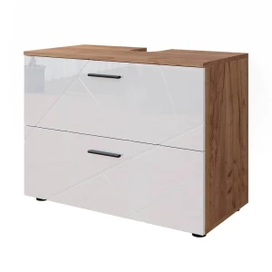 Vaskeskab Irma Hvid højglans/guld power oak 80 x 58.6 cm Vicco