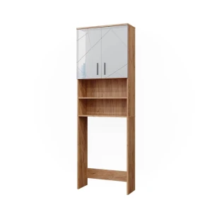 Vaskemaskineskab Irma Hvid højglans/guld power oak 64 x 190.5 cm Vicco
