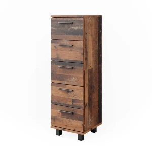 Midt skab Ilias Rustikt egetræ 30 x 95 cm med 5 skuffer Vicco