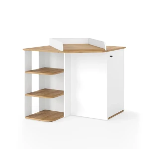 Bleskiftebord Kristian Hvid/gylden eg 85 x 77.3 cm med puslebord Vicco