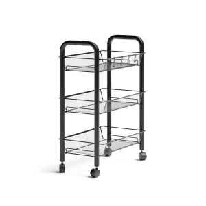 Rullebeholder Tarro Sort 45 x 64 cm med 3 opbevaringsrum Vicco