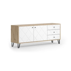 Spodná doska Nizza Remeselný dub 150.2 x 60.2 cm s 3 zásuvkami a 2 dvierkami Vicco